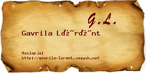 Gavrila Lóránt névjegykártya